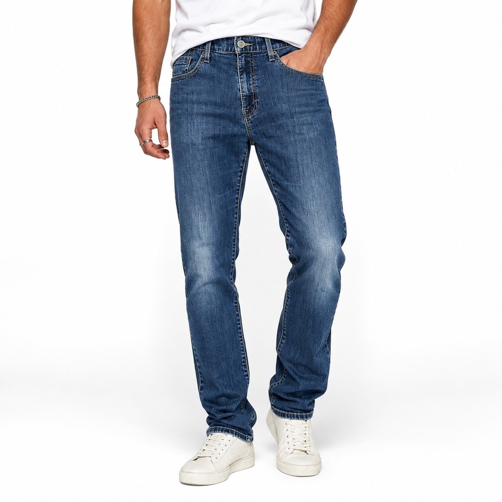 BKE Jake Narrow Leg Jeans Mens 33x27 Medium Wash Stretch Denim Hemmed Streetwear